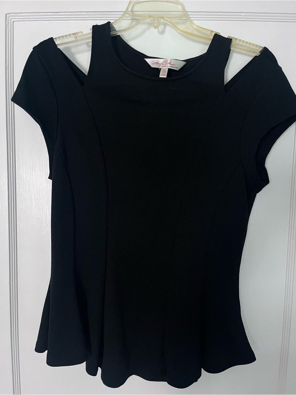 Marilyn Monroe Black Cold-Shoulder Short Sleeve Top